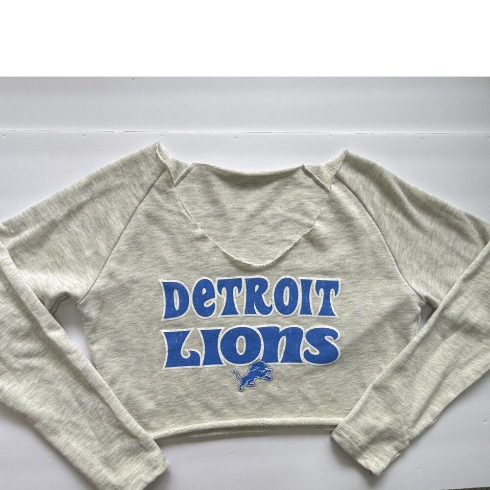 Detroit Lions Off-Shoulder Cropped Sweatshirt